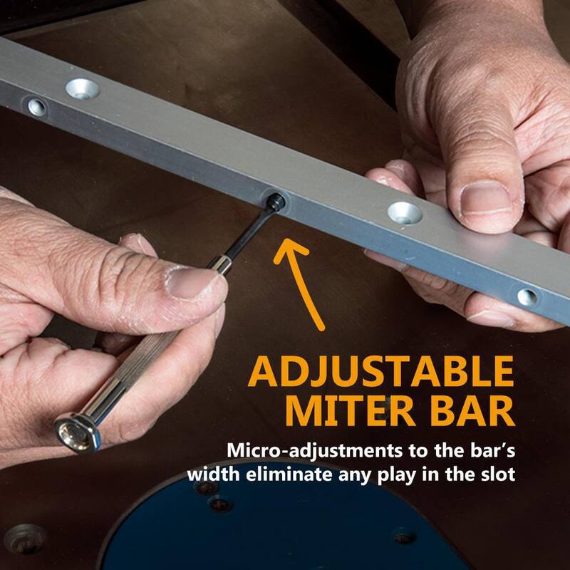 Calibre de Inglete y Barra para Herramientas POWERTEC de 30 pulgadas para Carpintería, mesa de enrutador y sierra de cinta, para ranura de inglete de 3/4 x 3/8 pulgadas - 71144