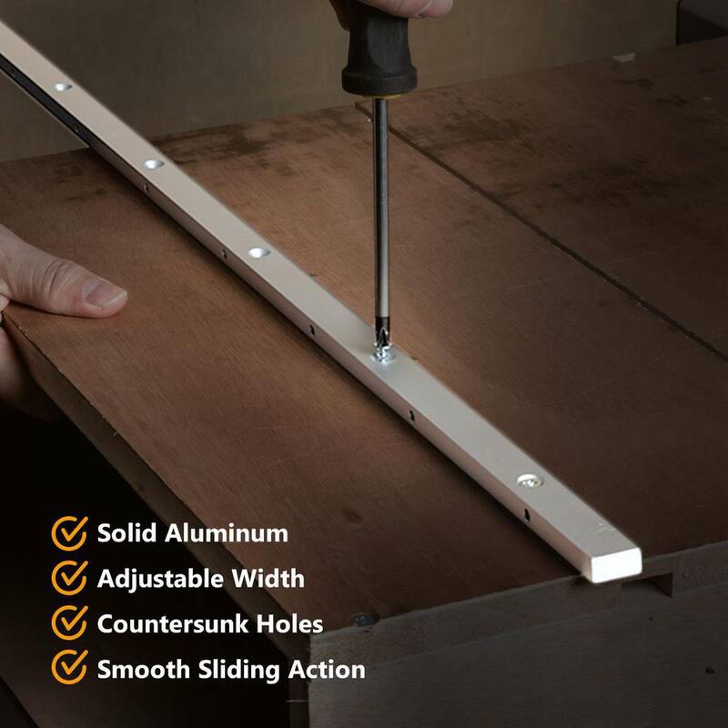 Calibre de Inglete y Barra para Herramientas POWERTEC de 30 pulgadas para Carpintería, mesa de enrutador y sierra de cinta, para ranura de inglete de 3/4 x 3/8 pulgadas - 71144