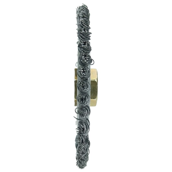 Weiler Roughneck Jr. 5" Brush, .020" Steel Wire Fill, 5/8"-11 UNC - 8756