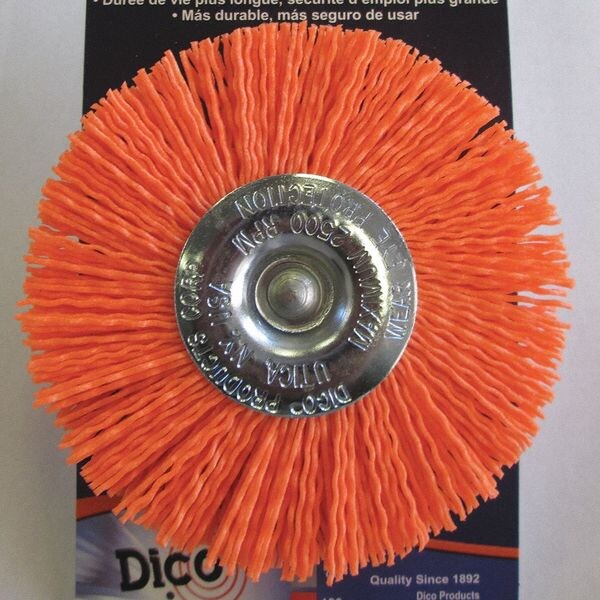 Nyalox By Dico Nyalox Wheel Brush, 120 Grit, Orange, 4" - 7200048