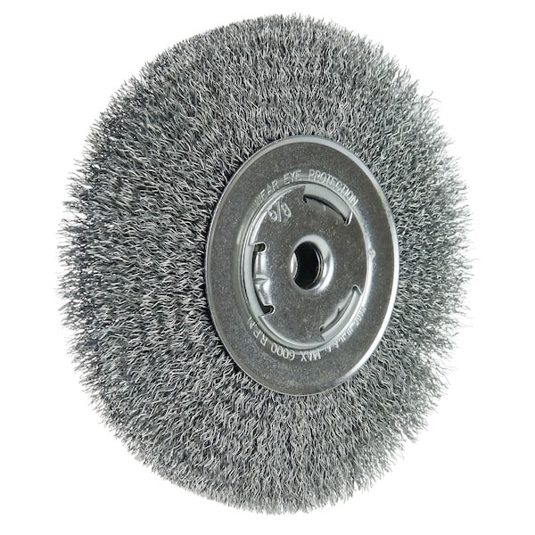 Weiler Wolverine 7" Wide Face Bench Grinder .014" Crimped , 5/8" Arbor Hole - 6655