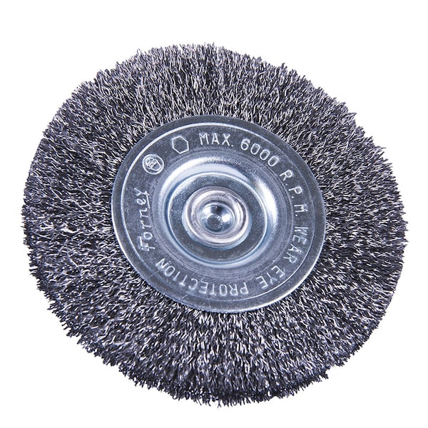 Forney Wire Wheel Crimped, 3 in x .008 in x 1/4 in Hex Shank - 72792