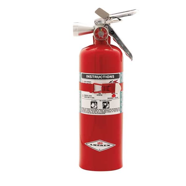 Amerex Fire Extinguisher, 5 lb Capacity, Class BC , UL Rating5B:C , Halotron 9 sec, Discharge Time: - B386T