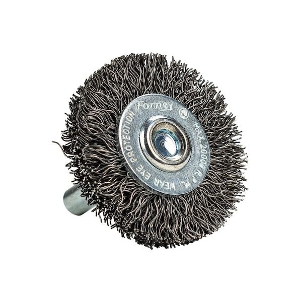 Forney Command PRO Wire Wheel, Crimped, 1-1/2 in x .014 in x 1/4 in Shank - 60013