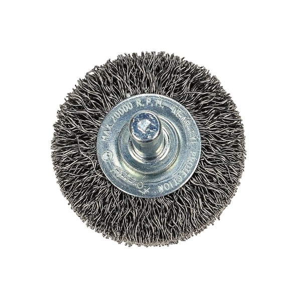 Forney Command PRO Wire Wheel, Crimped, 1-1/2 in x .014 in x 1/4 in Shank - 60013