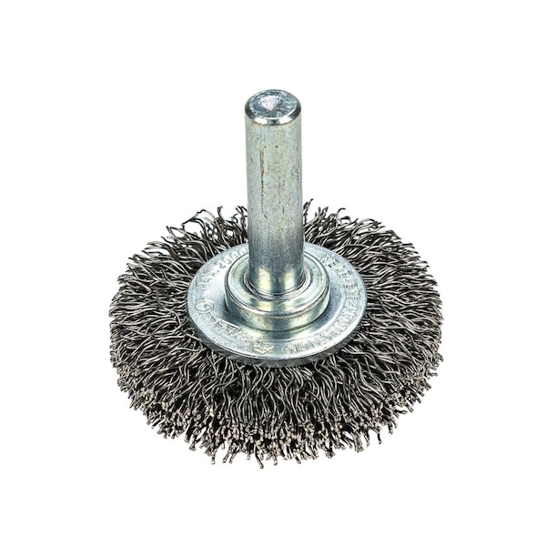 Forney Command PRO Wire Wheel, Crimped, 1-1/2 in x .014 in x 1/4 in Shank - 60013
