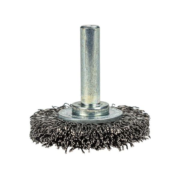 Forney Command PRO Wire Wheel, Crimped, 1-1/2 in x .014 in x 1/4 in Shank - 60013