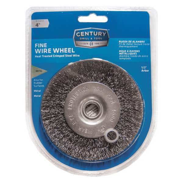 Century Drill & Tool Bench Grinder Crimped Wire Wheel, 4" Fine - 76843
