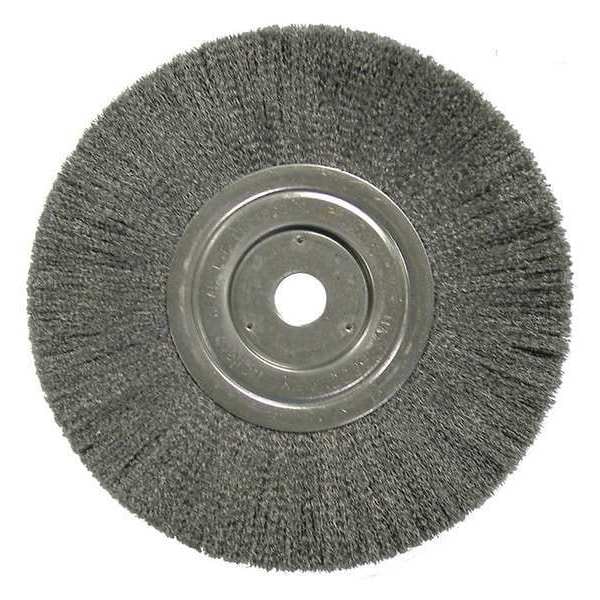 Weiler 8" Narrow Face Crimped Wire Wheel .014" Steel Fill 3/4" Arbor Hole - 01178