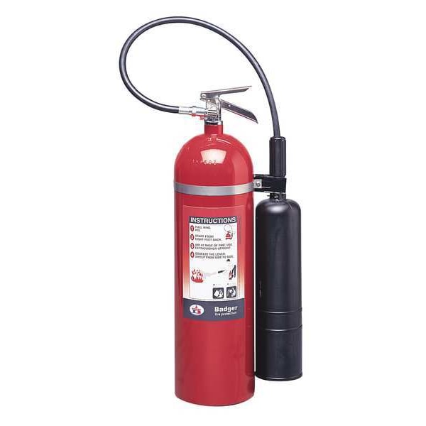 Badger Fire Extinguisher, 15 lb Capacity, Class BC , UL Rating10B:C , Carbon Dioxide 14 sec, Discharge Time: - B15V