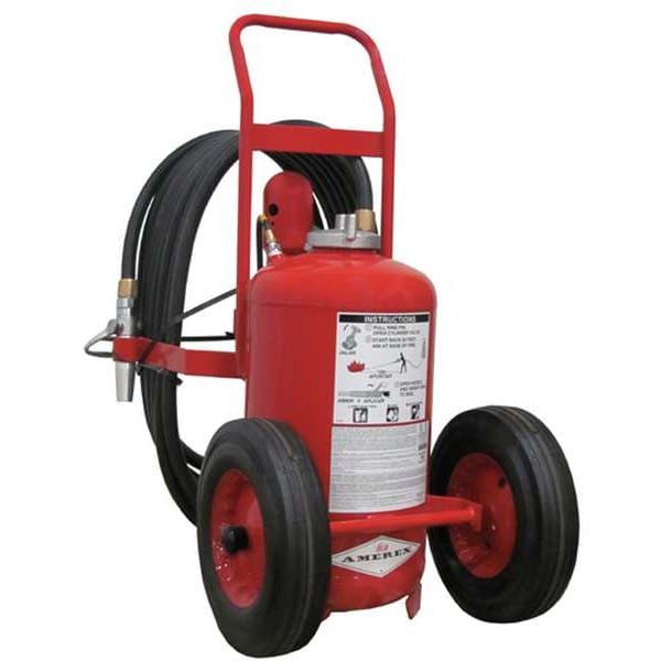 Amerex Wheeled Fire Extinguisher, 125 lb Capacity, Class BC , UL Rating320B:C , Potassium Bicarbonate - 452