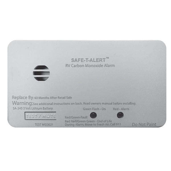 Safe-T-Alert Safe-T-Alert SA-340 White RV/Marine Battery Powered CO2 Detector - Rec - SA-340-WT