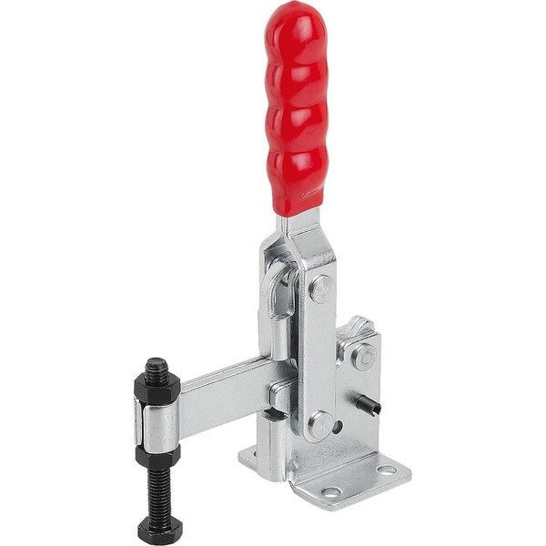 Kipp Toggle Clamp Vertical Std, Horizontal Foot F1=3400, Fixed Clamping Spindle M10X80, Steel Galvanized - K1438.03400