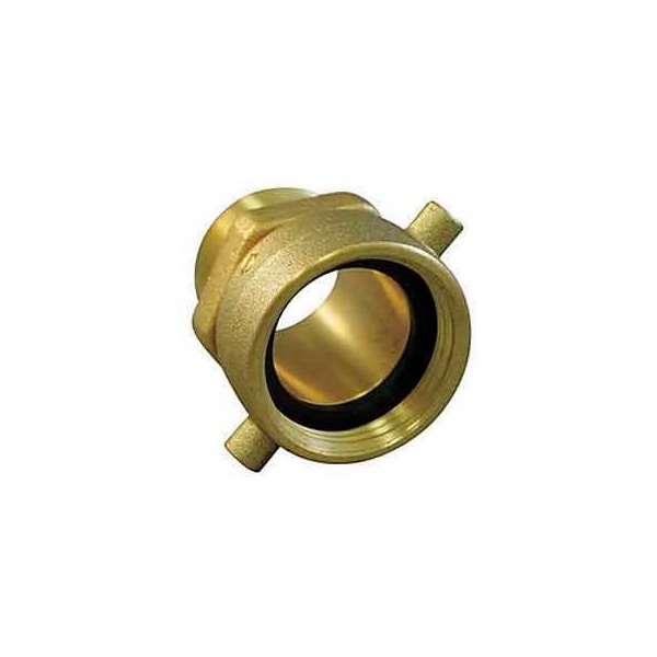 Moon American Fire Hose Female Swivel x Male Solid Adapter - 2-1/2 NH Female X 1-1/2 NPT Male- Brass - 363-2521561