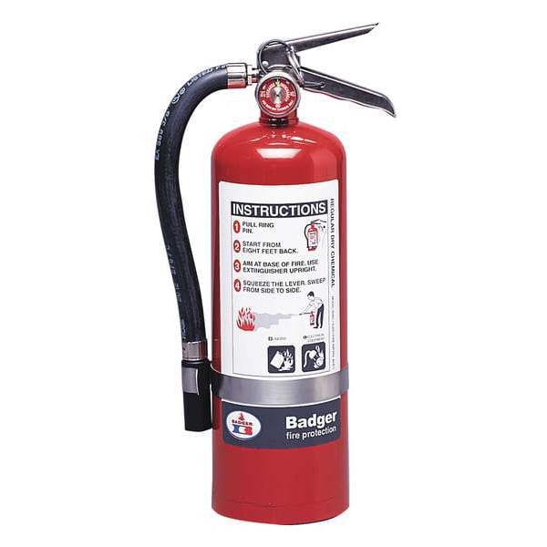 Badger Fire Extinguisher, 5.5 lb Capacity, Class BC , UL Rating40B:C , Sodium Bicarbonate - B5BC