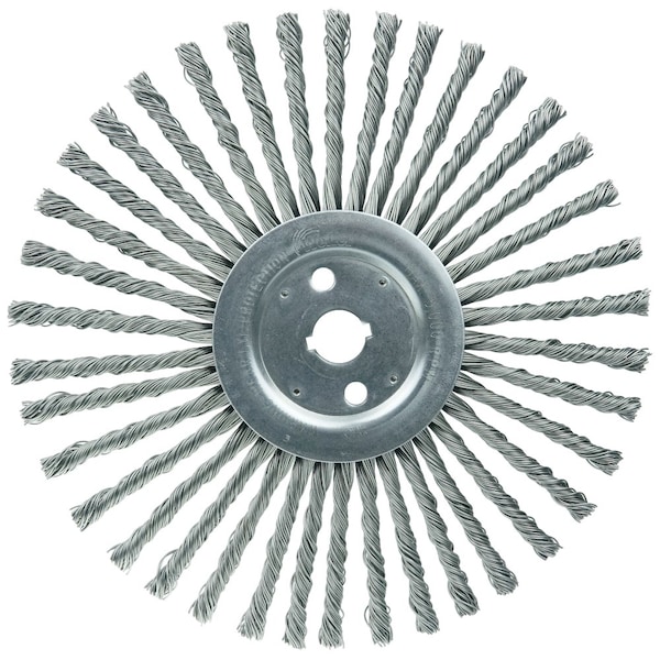 Weiler 12" Cable Twist Knot Wire Wheel, .035" Steel Fill, 1" Arbor Hole - 94224