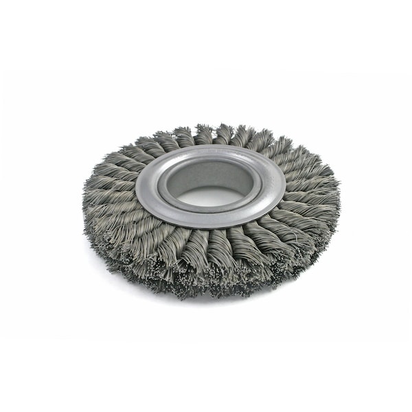 Brush Research Manufacturing TW816 8" Dia. Knotted Wheel Brush, .016 CS, 2" Arbor Hole, 1.750 Trim, 1.125 Face Width - TW816