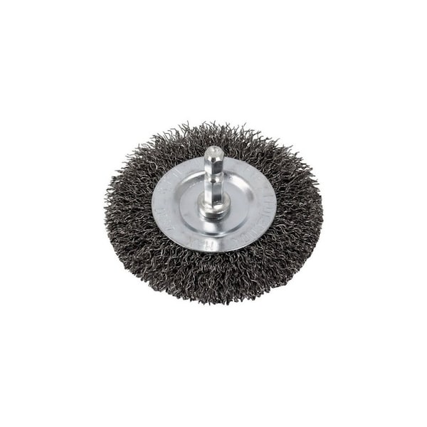 A E S Industries 3in Wire Wheel with 1/4in Shank - Coarse Wire - 1862