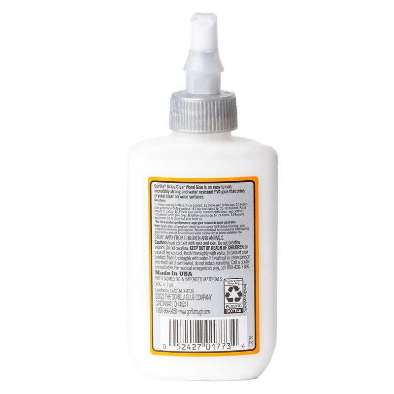 Gorilla 4 oz. Pegamento para madera transparente (paquete de 6) - 109788