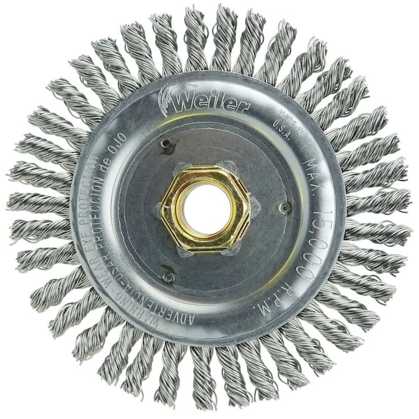 Weiler DUALLY 4-1/2" Brush, .020" Stainless St Wire Fill, 5/8"-11UNC - 79811