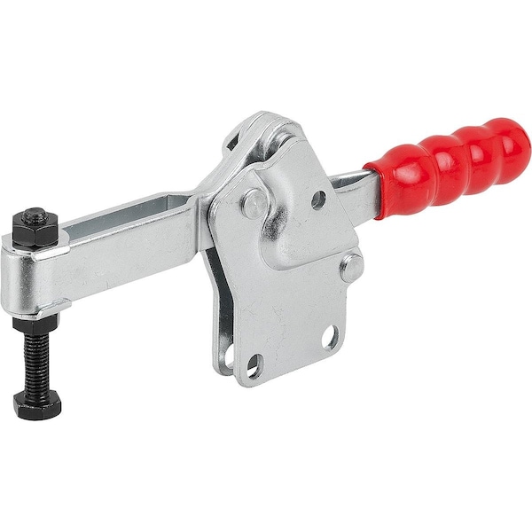 Kipp Toggle Clamp Standard L=277, Form:B Steel, Vertical Foot, Comp:Plastic, Comp:Red, F2=5400 - K1239.05400