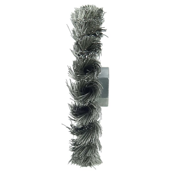 Weiler Standard Twist Knot Wire Wheel 4", .014" Fill, 3/8"-24 UNF Nut - 13110