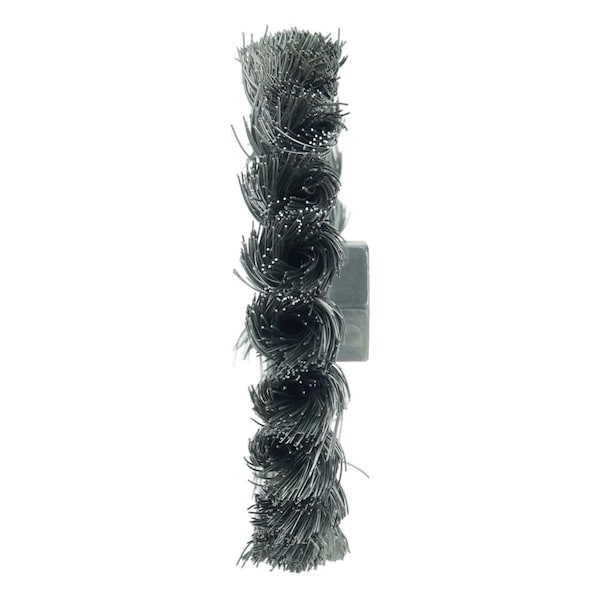 Weiler Standard Twist Knot Wire Wheel 4", .014" Steel Fill, 3/8"-24 UNF Nut - 13103
