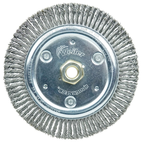 Weiler Roughneck Sr. 7" Brush, .020" Steel Wire Fill, 5/8"-11 UNC - 9100