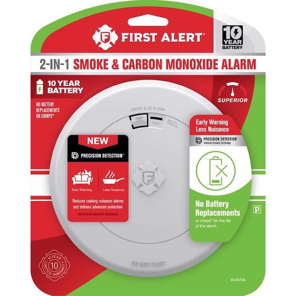 First Alert First Alert Slim Battery-Powered Photoelectric Smoke and Carbon Monoxide Detector 1 each - 1046796