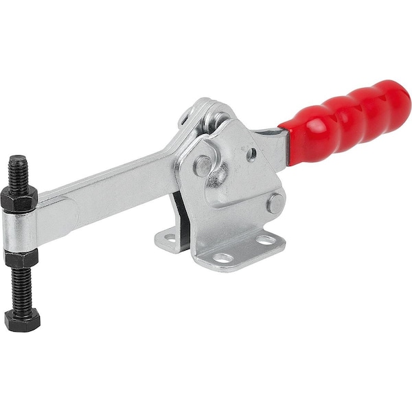 Kipp Toggle Clamp Horizontal Std, Horizontal Foot F1=1400, Full Holding Arm M08X60, Steel Zinc Plated,  - K1435.01400