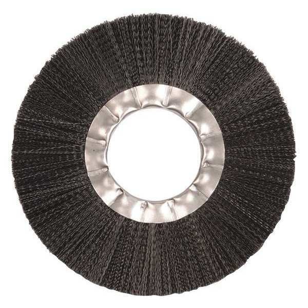 Weiler 6" Nylon Wheel Brush .016" Crimped Black Fill 2" Arbor Hole - 20490