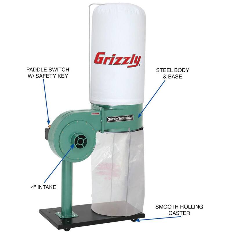 Colector de polvo de 1 HP de Grizzly Industrial - G8027