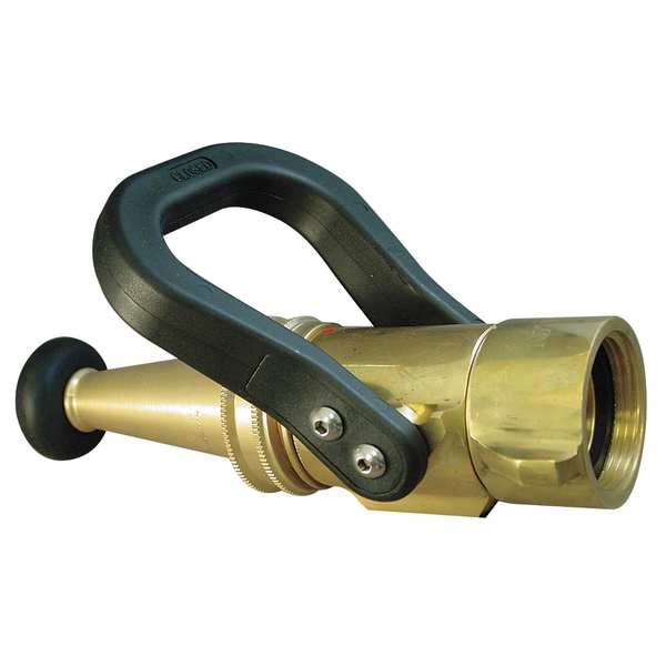 Moon American Fire Hose Nozzle, 1-1/2 In., Brass - 526-1512