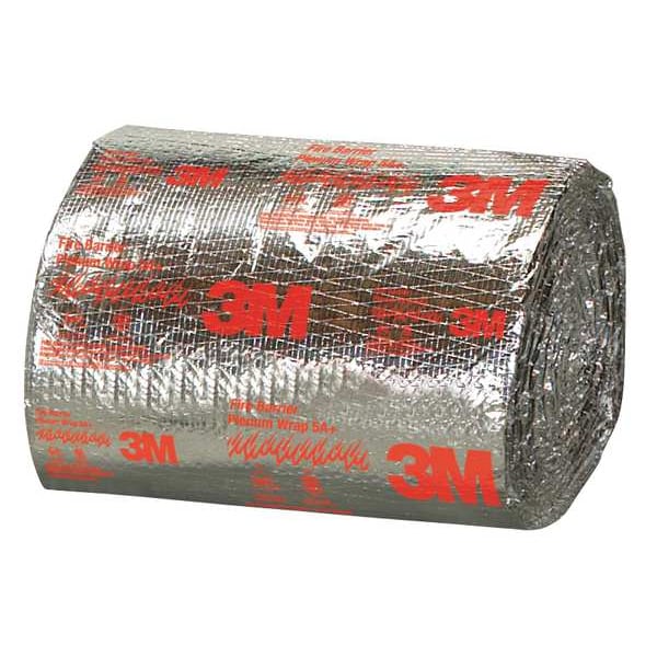 3M Fire Barrier Plenum Wrap 5A+, Endothermic, Foil Encapsulated Scrim, 24 in W, 50 ft L - PLENUM-WRAP-5A+(24")