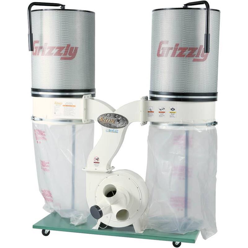 Recolección de polvo de doble contenedor con impulsor de aluminio de 3 HP de Grizzly Industrial - G0562ZP