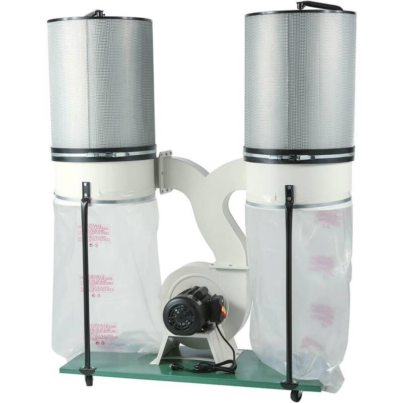 Recolección de polvo de doble contenedor con impulsor de aluminio de 3 HP de Grizzly Industrial - G0562ZP