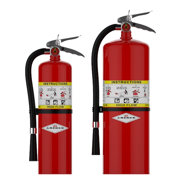 Amerex Fire Extinguisher, 5 lb Capacity, Class ABC , UL Rating2A:10B:C , Monoammonium Phosphate - B500T