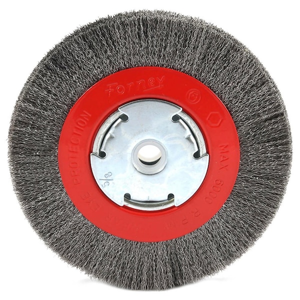 Forney Wire Wheel Crimped, 6 in x .008 in x 1/2 in - 5/8 in Arbor - 72751