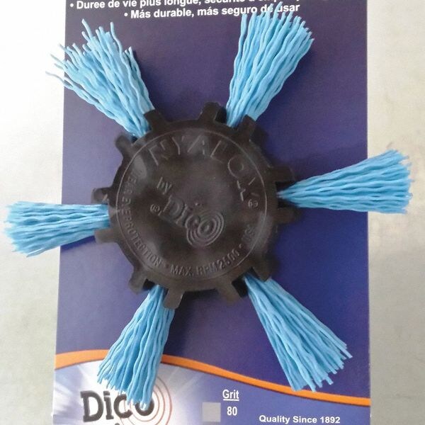 Nyalox By Dico Nyalox Flap Brush, 240 Grit, Blue, 4" - 7200039