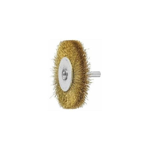 Holex Wheel Brush with Shank, 0.20 mm Brass Wire, Size: 60X15 mm - 574360 60X15