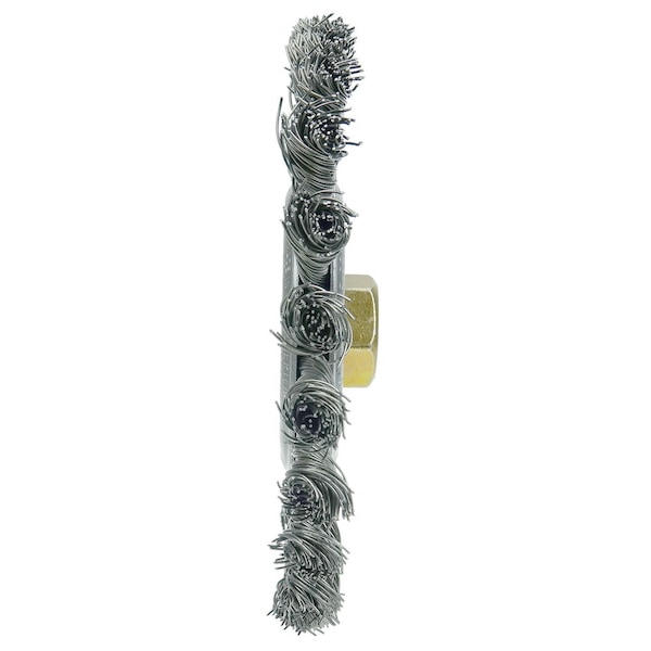Weiler Roughneck Jr. 6" Cleaning Brush, .023" Steel Wire Fill, 5/8"-11 UNC - 8776
