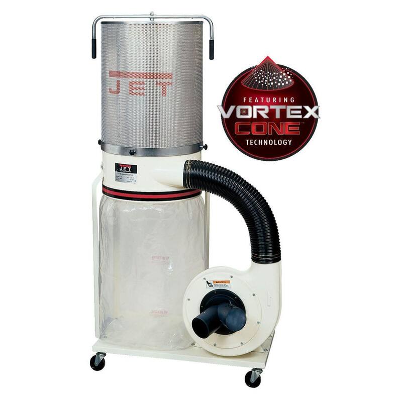 Colector de polvo Jet de 2 HP, 1200 CFM, 4 o 6 pulgadas con Cono Vortex y Kit de Canister de 2 Micrones, 230 voltios, DC-1200VX-CK1 - 710702K