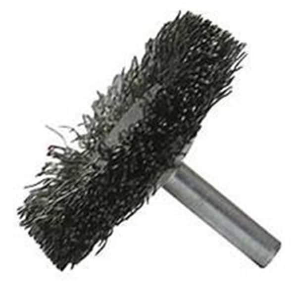 Weiler 4 in. Stem-Mounted Concave Crimped Wire Wheel, 0.008 in. Steel Fill - 804-17922