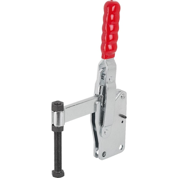 Kipp Toggle Clamp, Vertical Foot, Std, F1=5400, Fixed Clamping Spindle M16X150, Steel Zinc Plated,  - K1244.05400