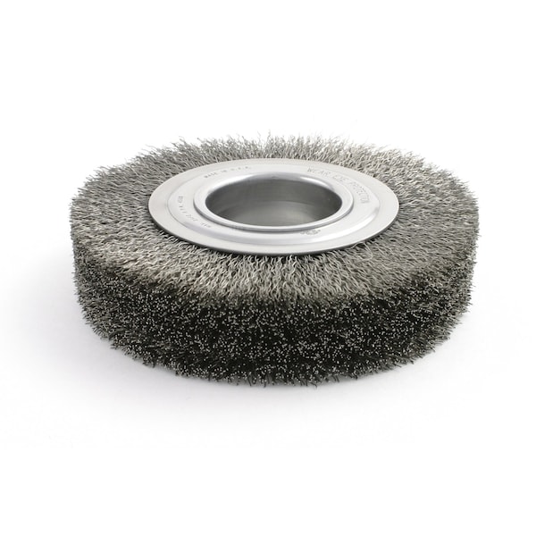 Brush Research Manufacturing BDH812, 8" Dia. Crimped Wire Wheel Brush, .0118 CS, 2" Arbor Hole, 1.500" Trim, 1.375" Face Width - BDH812