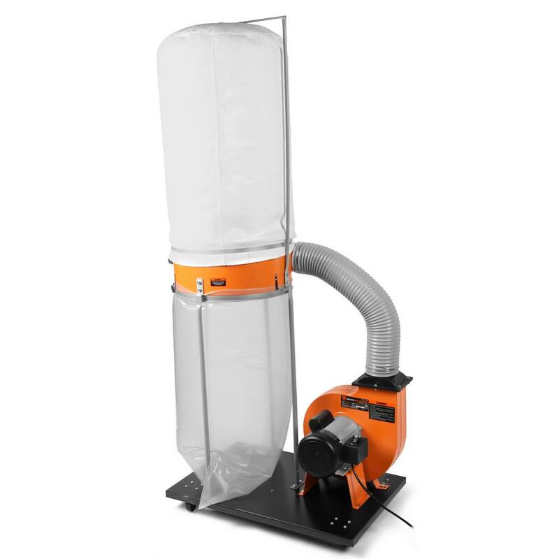 Colector de polvo para trabajos de carpintería WEN de 1,300 CFM, 14 amperios, 50 galones, 5 micras, con bolsa de colección y base móvil - DC1300