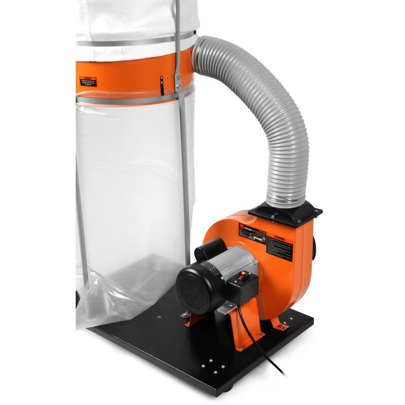 Colector de polvo para trabajos de carpintería WEN de 1,300 CFM, 14 amperios, 50 galones, 5 micras, con bolsa de colección y base móvil - DC1300