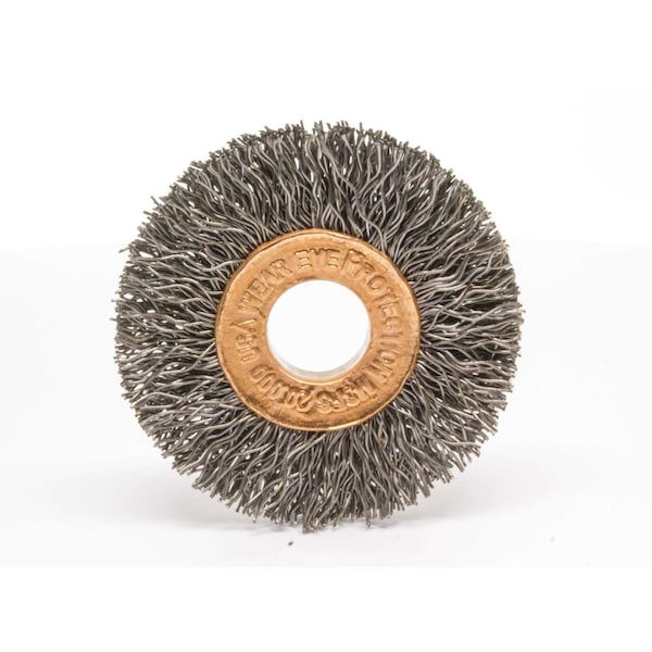 Brush Research Manufacturing C11208B 1-1/2" Dia. Copper Center Wheel, .008 CS, 3/8 Arbor Hole, .375 Trim, .250 Face Width - C11208B