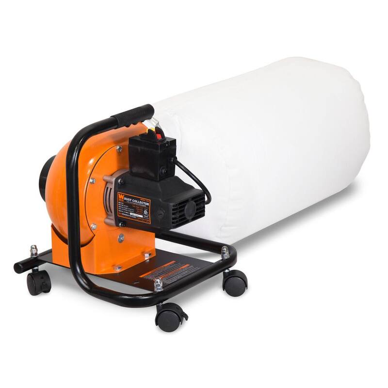 Recolector de polvo rodante WEN de 5.7 amperes y 660 CFM con bolsa de 12 galones y montaje de pared opcional - DC3401