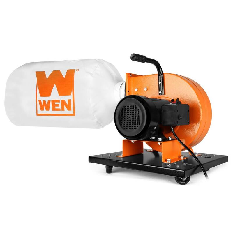 Recolector de polvo rodante de 7.4 amperios de WEN con motor de inducción, bolsa de 15 galones y montaje en pared opcional - DC3474